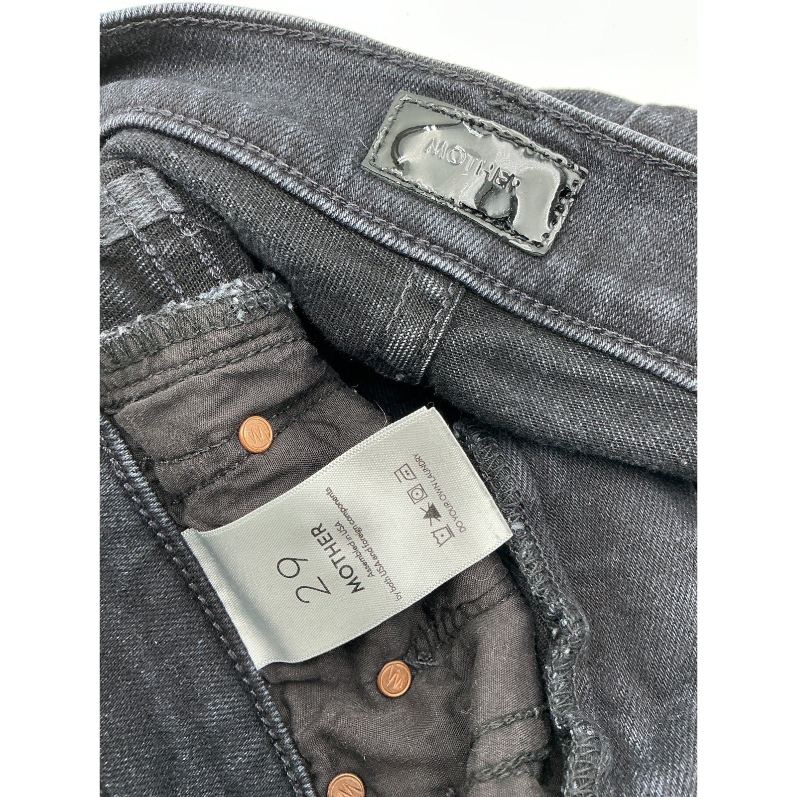 Mother 'The Weekend' Black Cotton Denim Jean Size 29