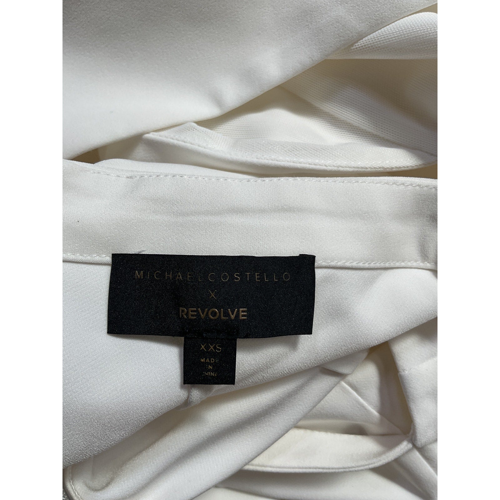 Michael Costello 'Fena' White Polyester Mini Dress Size XXS