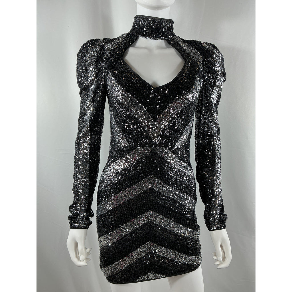 Michael Costello x Revolve 'Tori' Black Polyester Mini Dress Size S