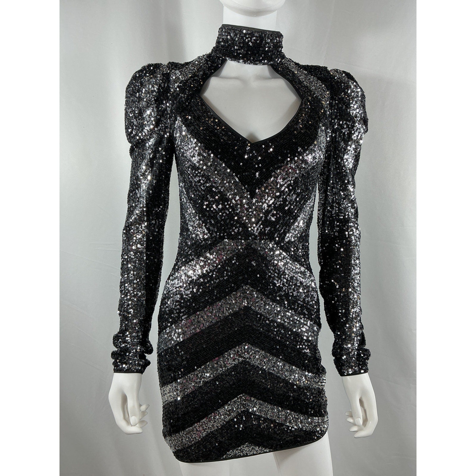 Michael Costello x Revolve 'Tori' Black Polyester Mini Dress Size S