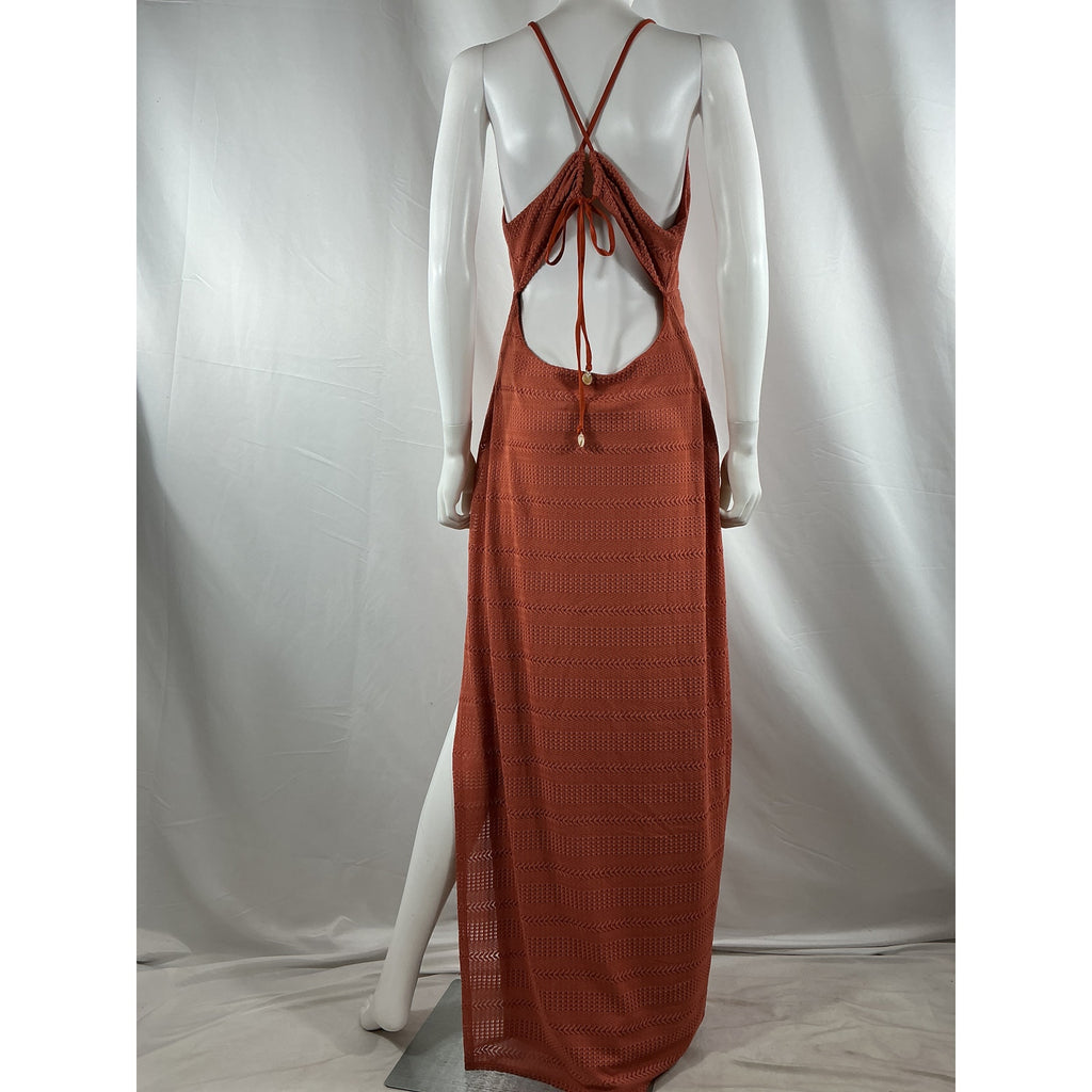 Tularosa 'Nora' Orange Polyester Maxi Dress Size XL