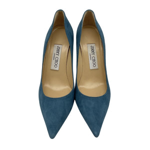 Jimmy Choo Suede Blue Agnes Pumps Size 34.5
