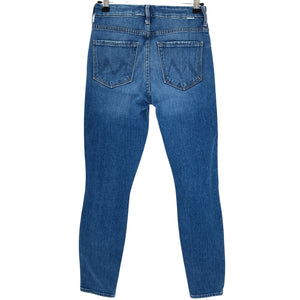Mother Distressed Blue High Waisted Looker Ankle Denim Jeans Size 25