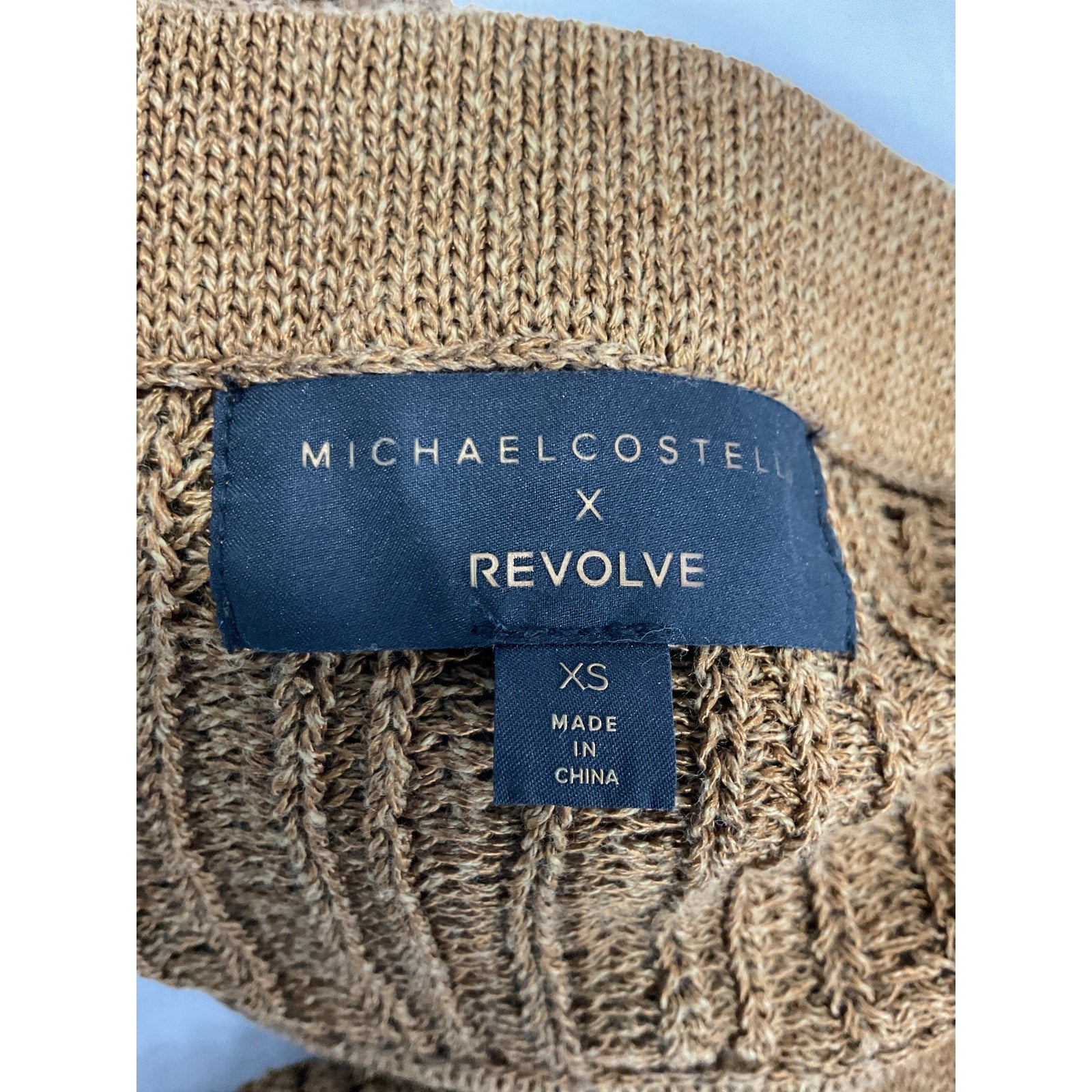Michael Costello x Revolve 'Sylvan' Brown Halterneck Knit Top Size XS