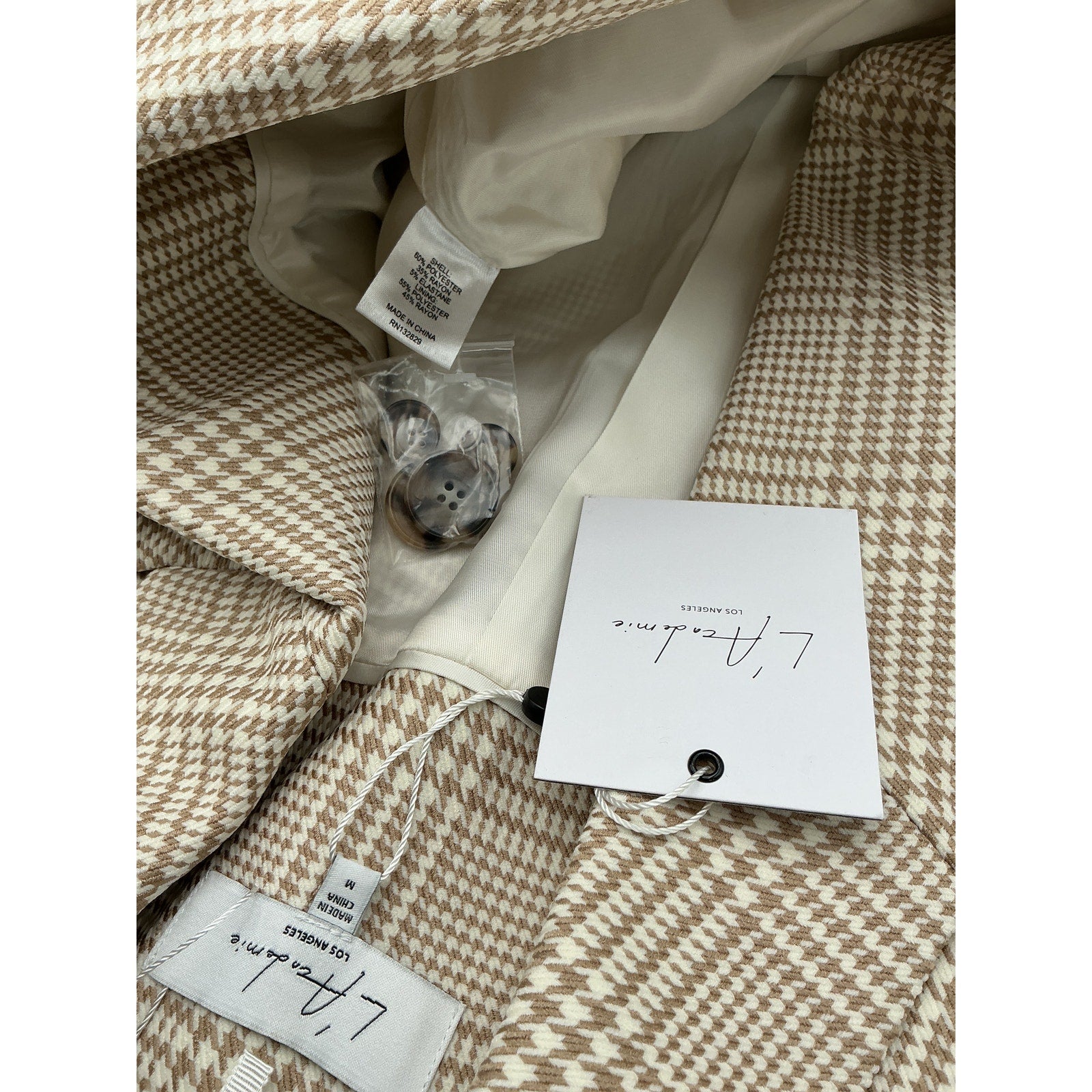 L'Academie 'Abigail' Beige Polyester Blazer Size M