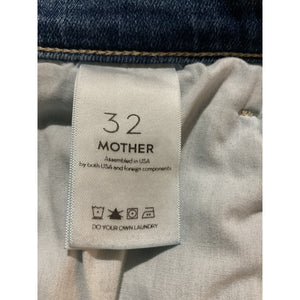 Mother High Rise Blue Hustler Fray Denim Jeans Size 32