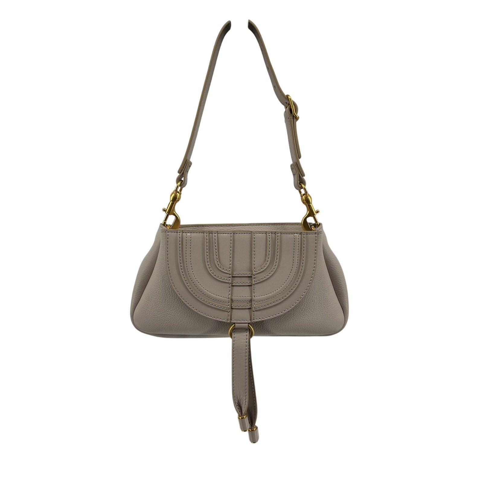 Chlo� 'Marcie' Grey Leather Small Clutch Shoulder Bag