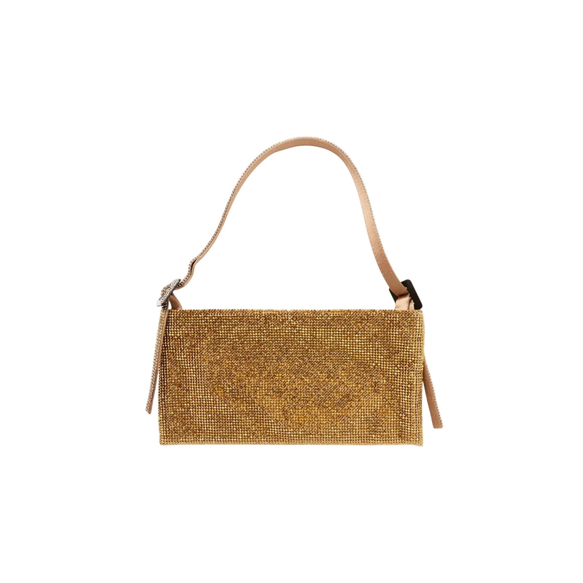 Benedetta Bruzziches Crystal Embellished Bronze Your Best Friend La Grande Shoulder Bag