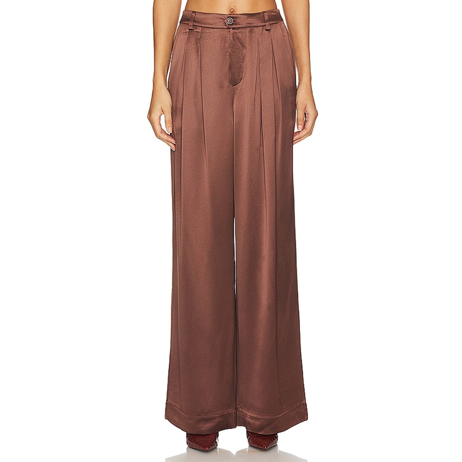 Cami Nyc 'Davina' Brown Acetate Pant Size M