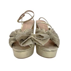 Loeffler Randall Textured Tan Natalia Platform Sandals Size 7B
