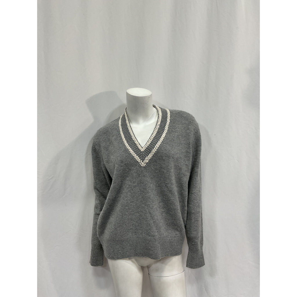 Sandro Wool And Cashmere Grey Wool Sweater Size S