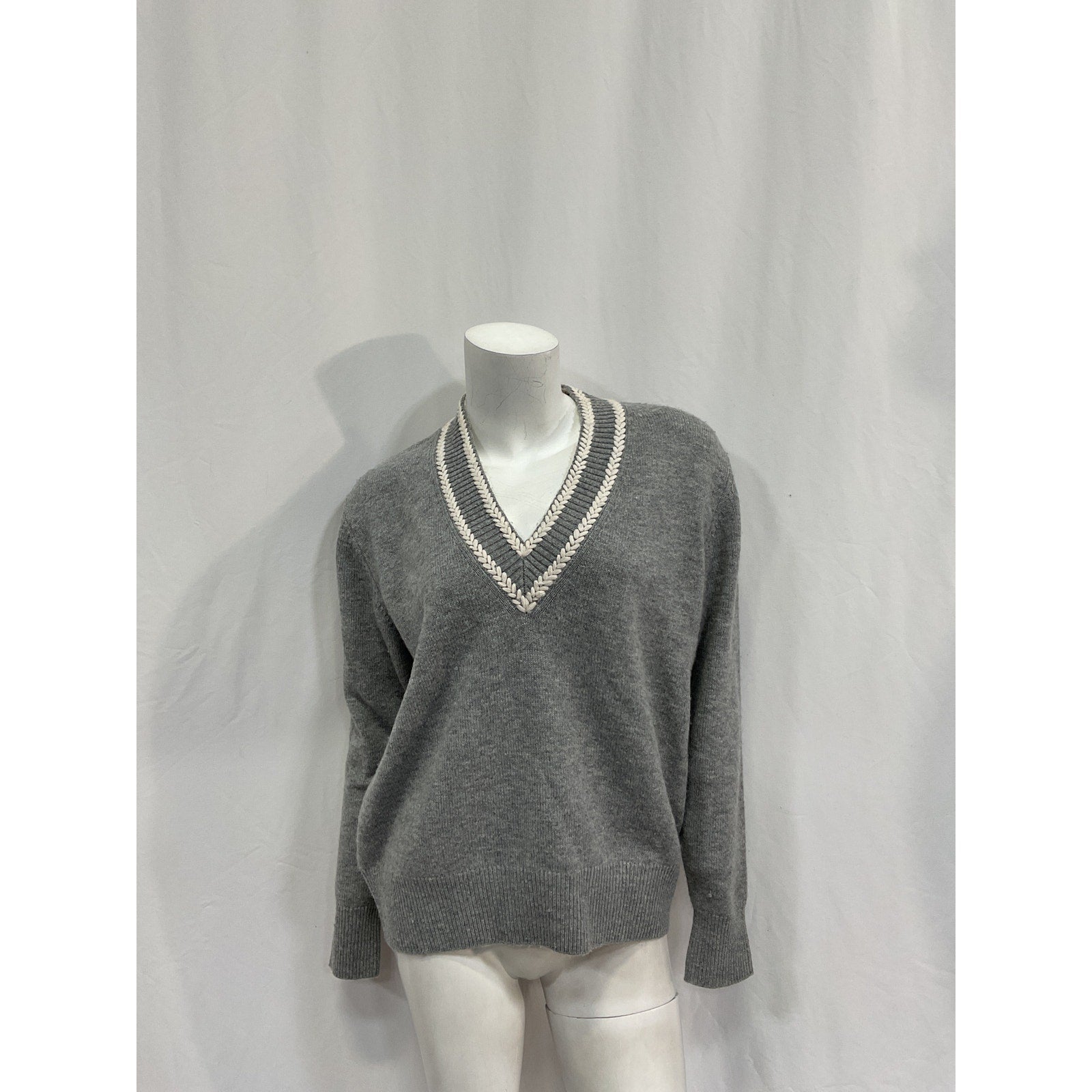 Sandro Wool And Cashmere Grey Wool Sweater Size S
