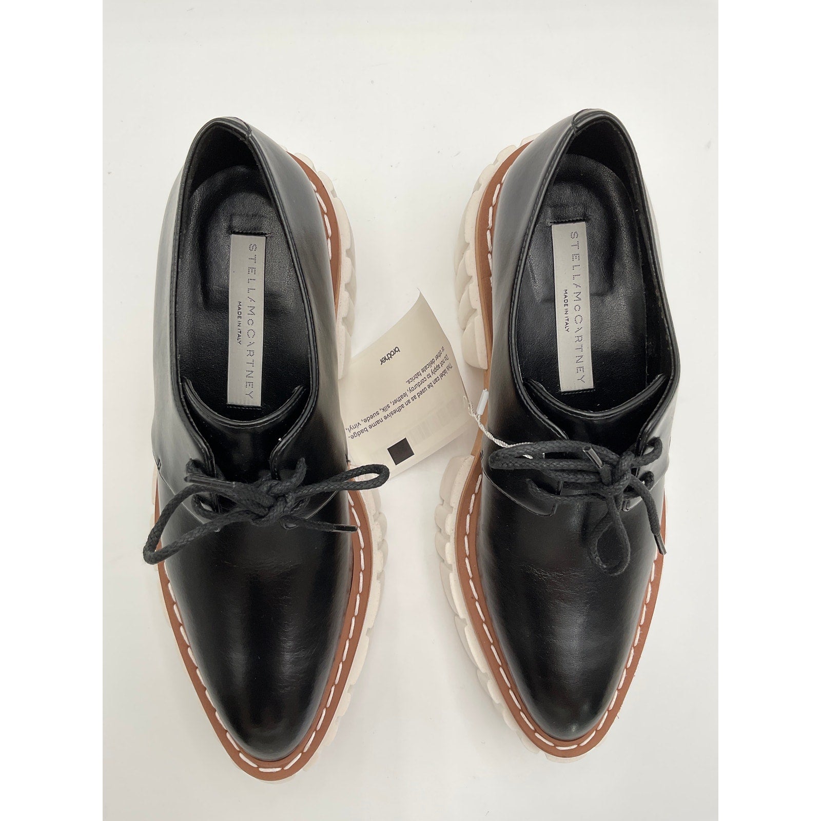 Stella Mccartney 'Emilie' Black Leather Oxford Shoes Size 7