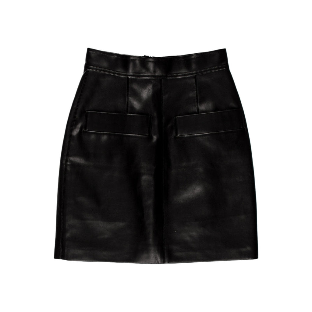 Aleksandre Akhalkatsishvili 'Vegan' Black Leather Mini Skirt Size XS