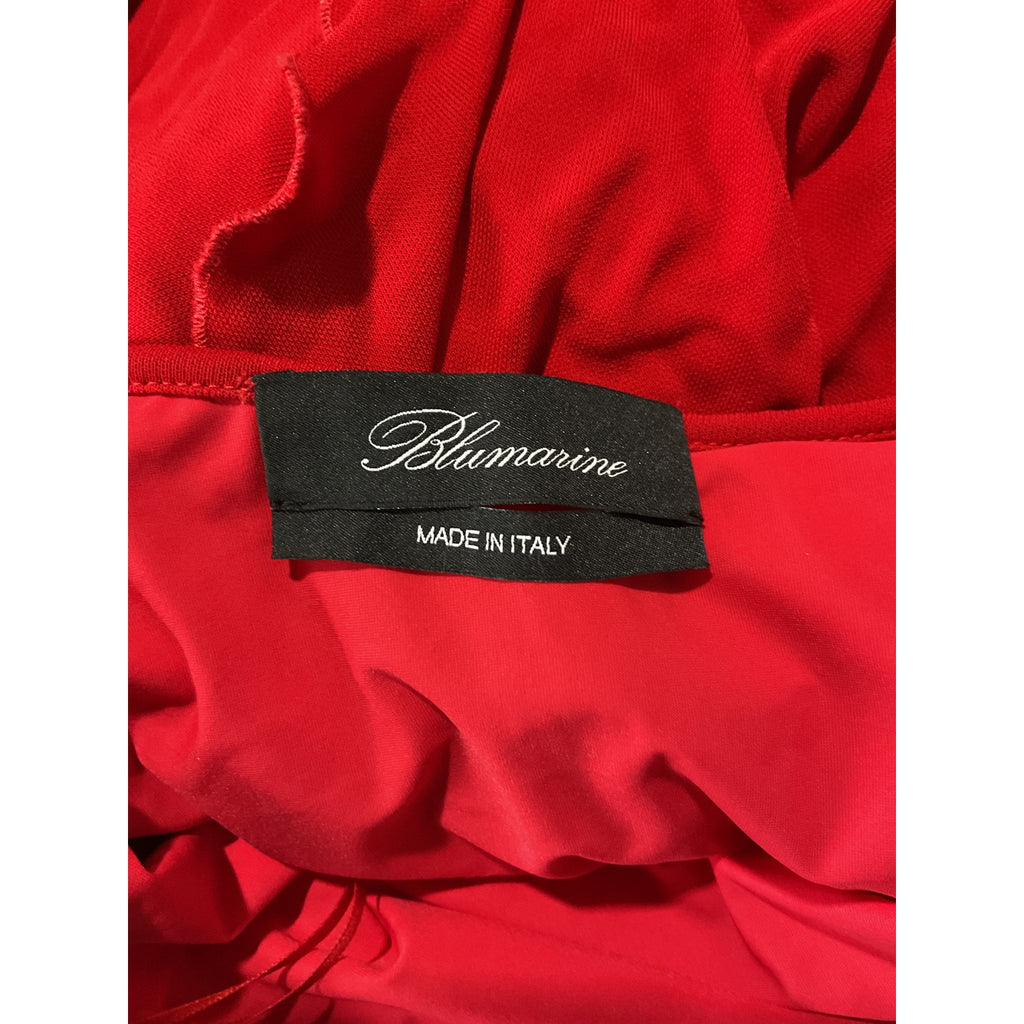 Blumarine 'Asymmetrical' Red Viscose Mini Dress Size 2