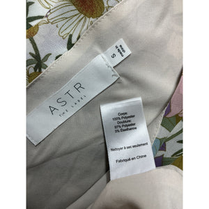 Astr The Label Asymmetric Off White Retro Floral Santorini Dress Size S