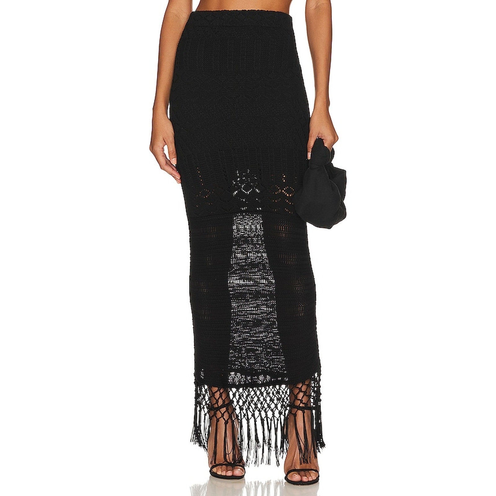 House Of Harlow 1960 x Revolve 'Sandra' Black Rayon Skirt Size M - NWT