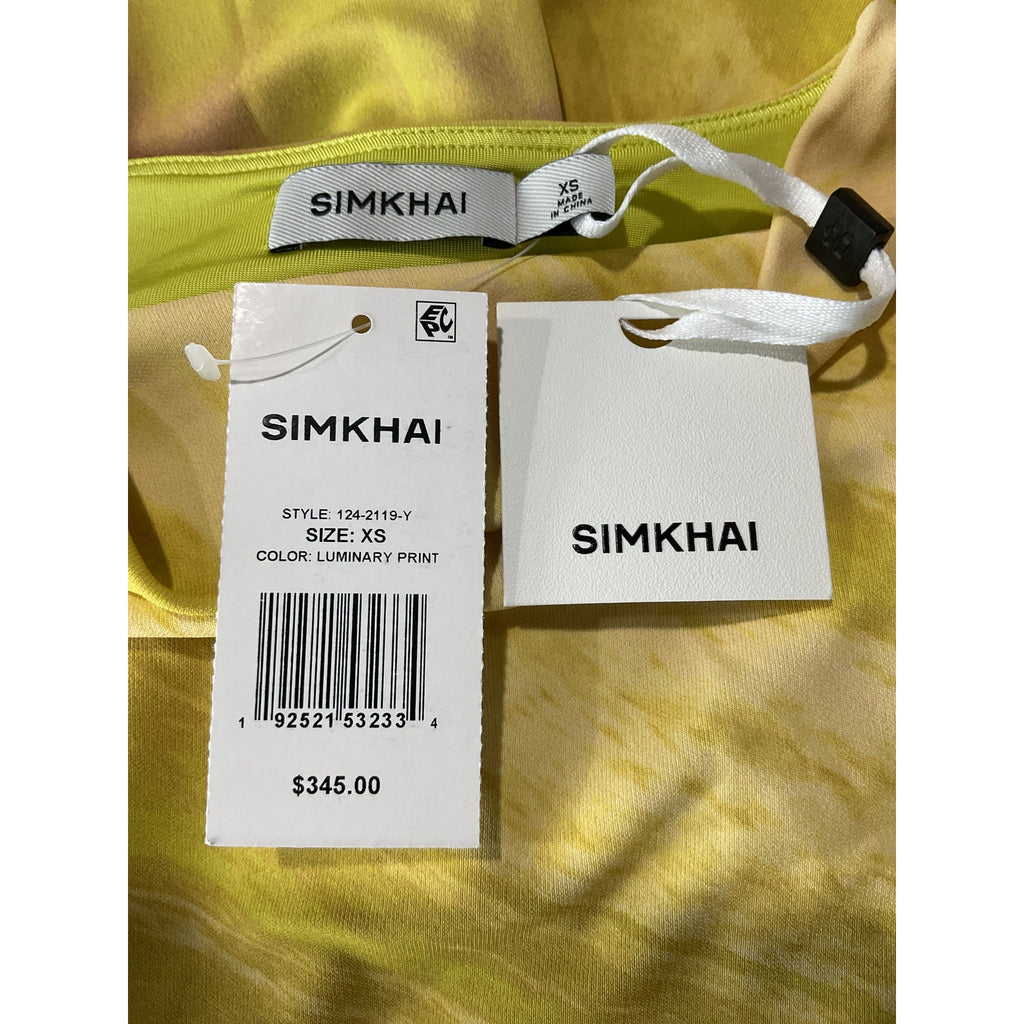 Simkhai 'Shane' Yellow Rayon Top Size XS