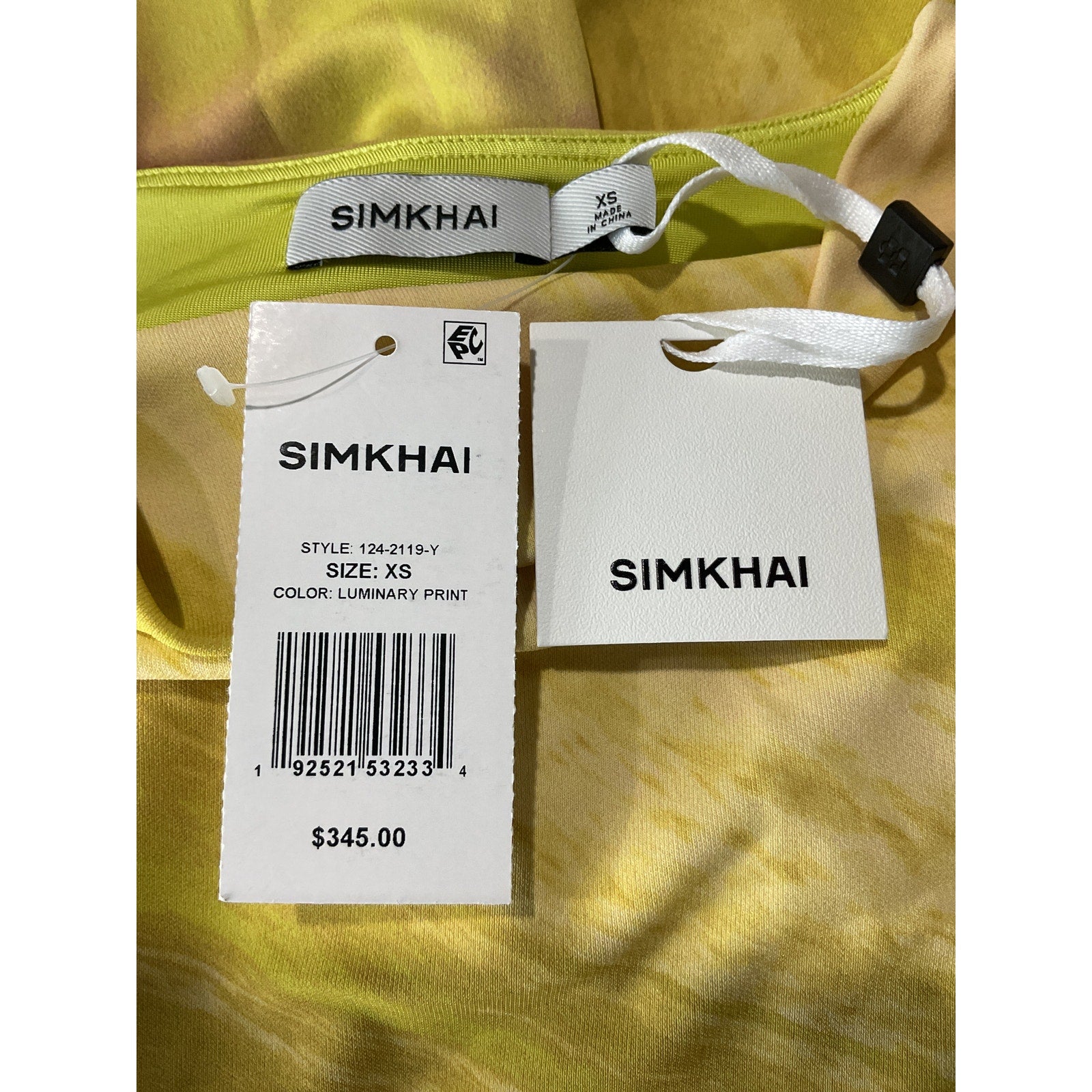 Simkhai 'Shane' Yellow Rayon Top Size XS