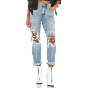 Pistola Distressed Blue Presley Straight Denim Jeans Size 25