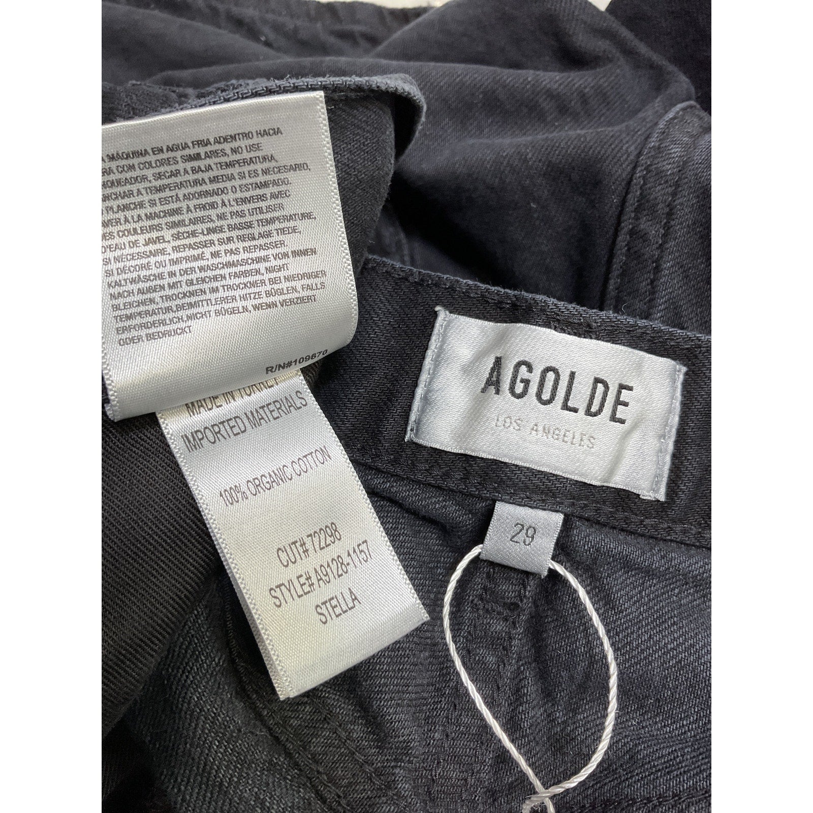 Agolde 'Stella' Black Cotton Short Size 29