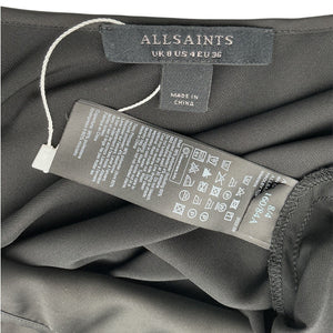 Allsaints Sleek Black Hadley Cowl Neck Camisole Size 4