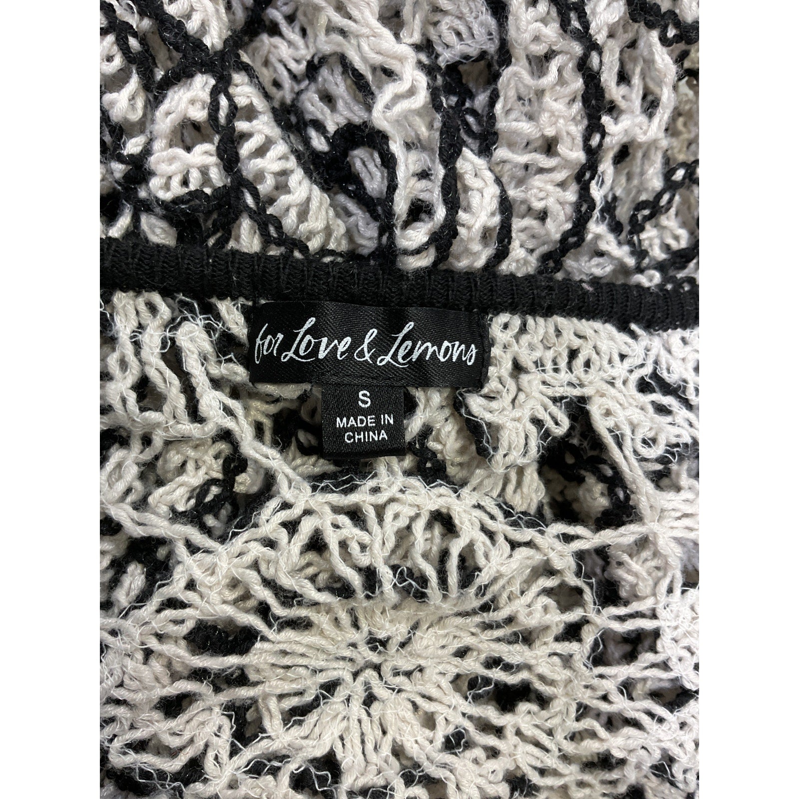 For Love & Lemons 'Kaya' Black Long Sleeve Mini Dress Size S