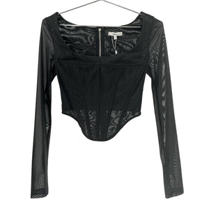 Miaou Sleek Black Maude Corset Top Size S