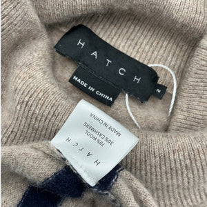 Hatch Cozy Oat Melange Navy Stripe Estella Turtleneck Sweater Size 2