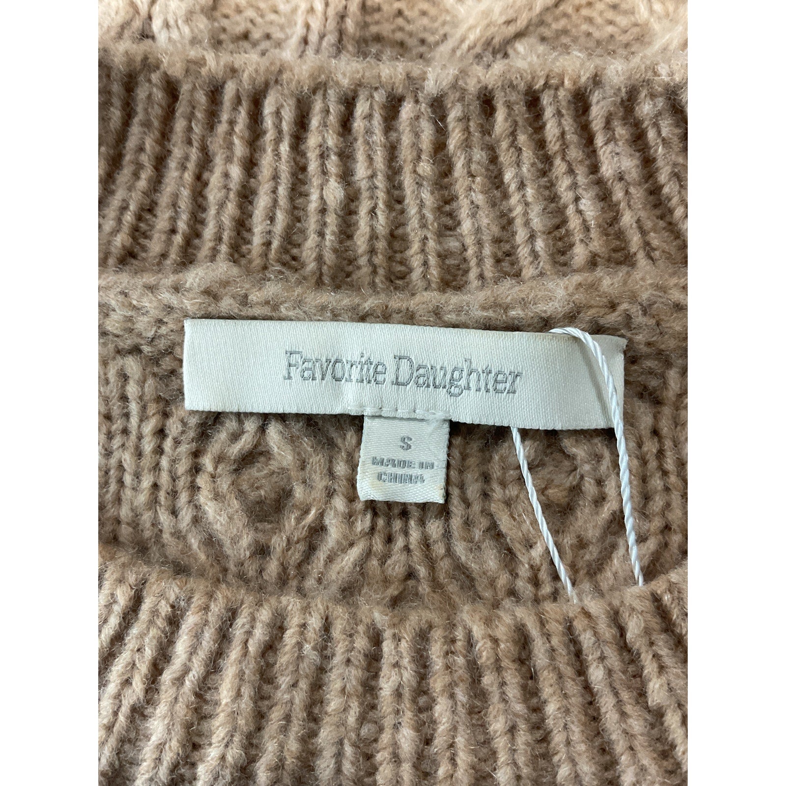 Favorite Daughter The Oversized Tan Wool Cable Sweater Size S / 1