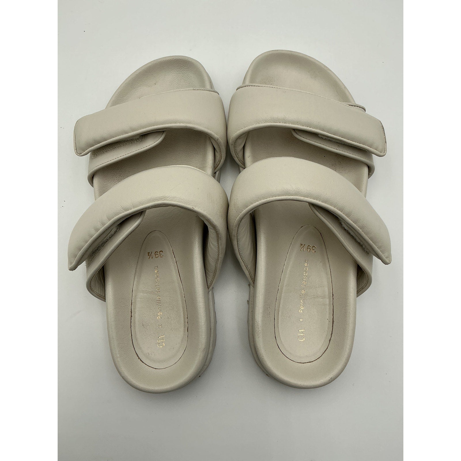 Gia Borghini X 'Pernille' White Teisbaek Leather Platform Sandal Size 9.5