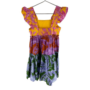 Farm Rio Vibrant Multicolor Tropical Swing Mix Mini Dress Size S NWT