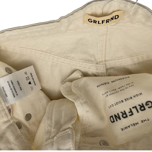 Grlfrnd High Rise Cream Melanie Bootcut Denim Jeans Size 25