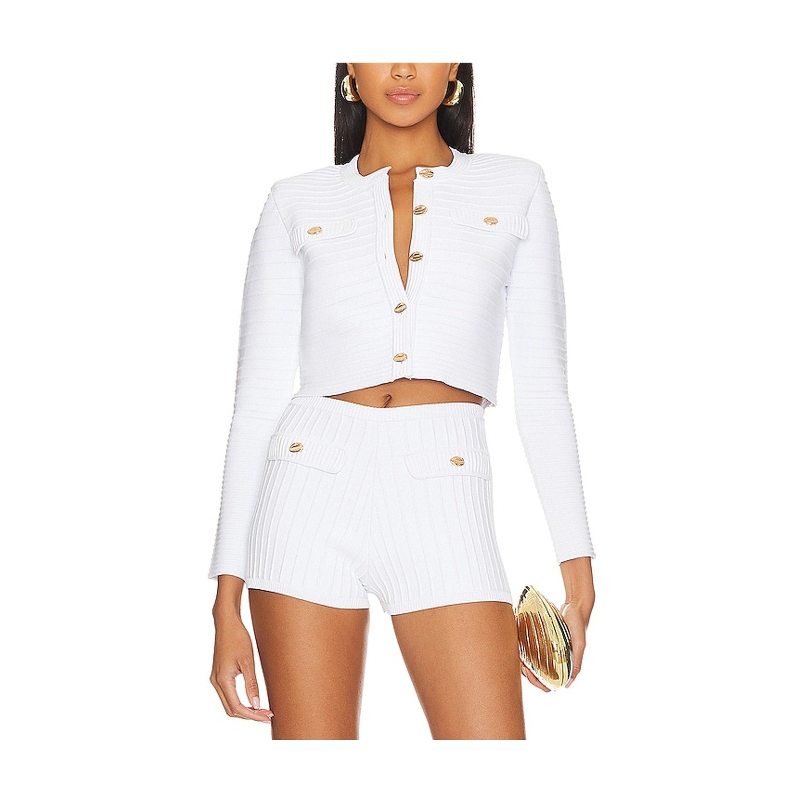Retrofete 'Yolanda' White Rayon Cardigan Size M