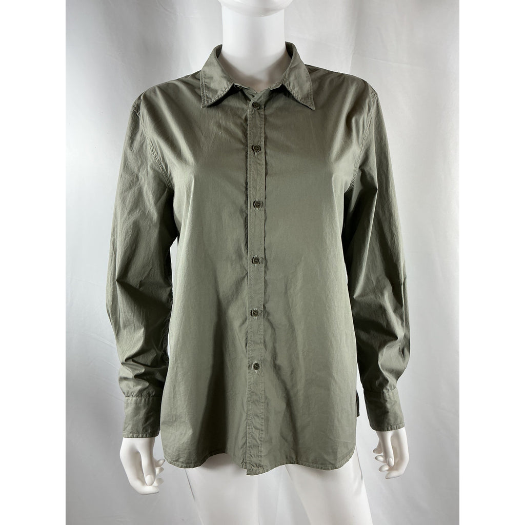 Nili Lotan 'Raphael' Green Cotton Classic Shirt Size M