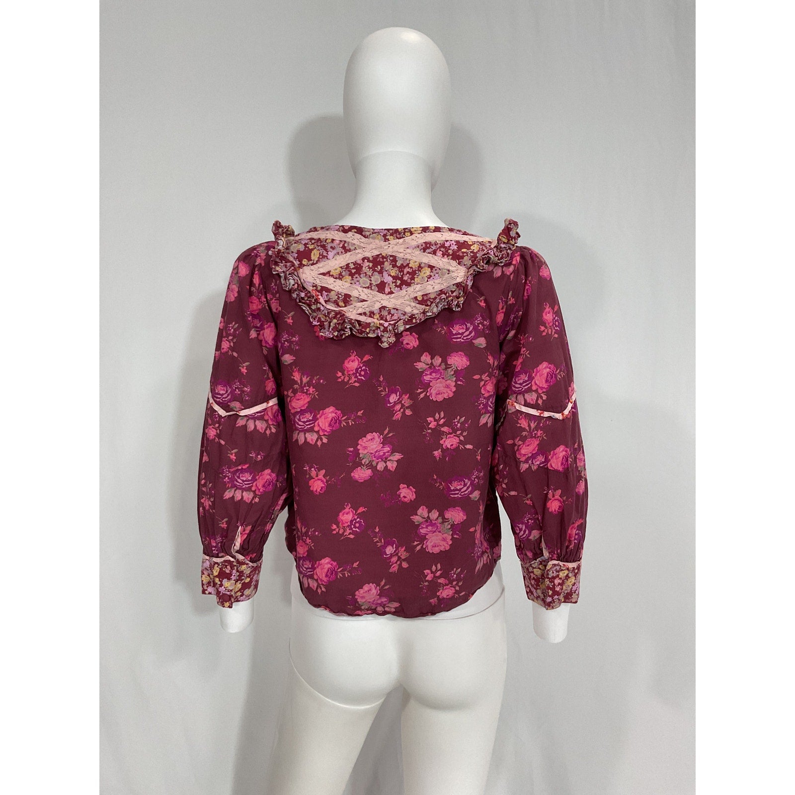 Loveshackfancy 'Morrison' Pink Poplin Puff Sleeve Top Size XS