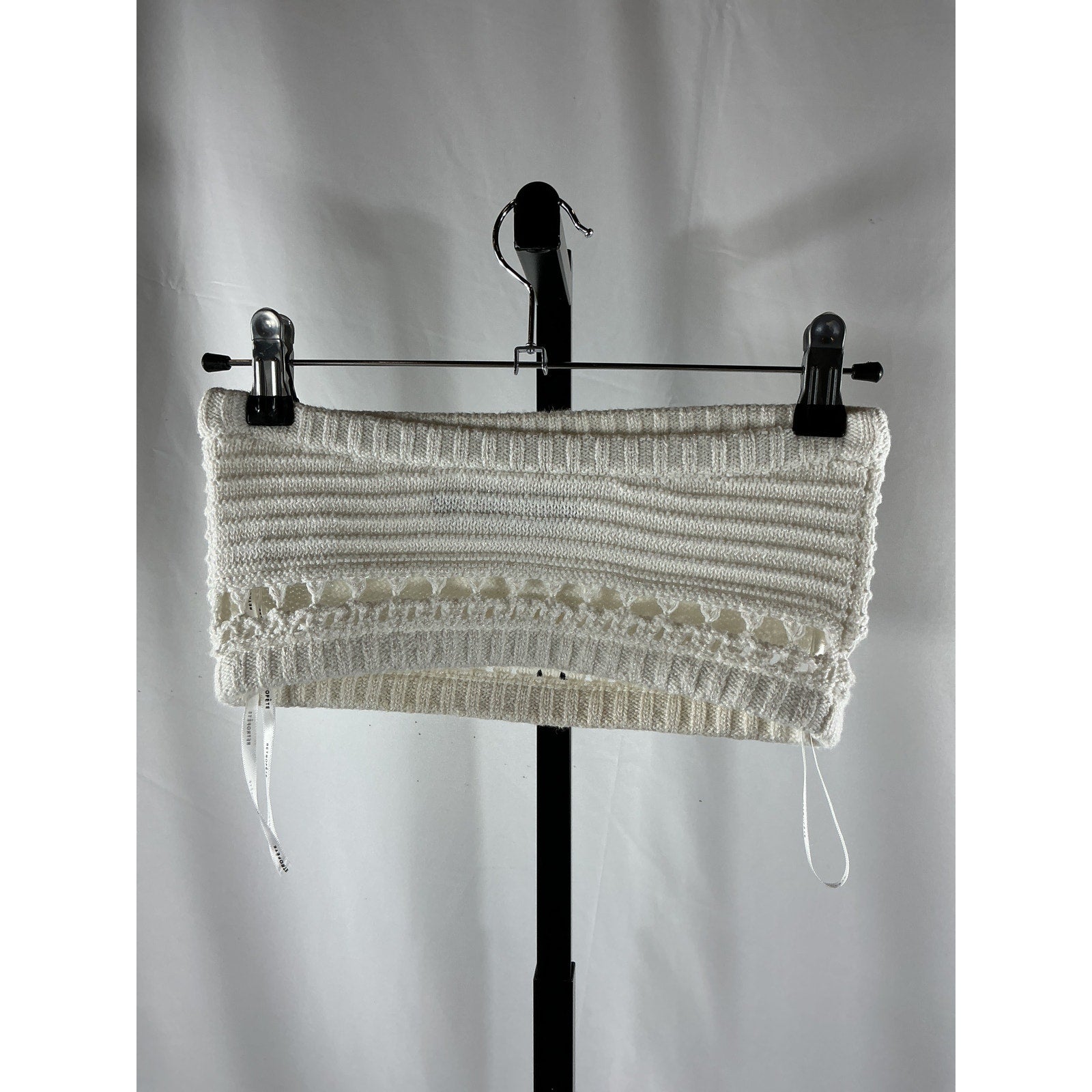 Retrofete 'Luiz' White Cotton Knit Crochet Top Size S