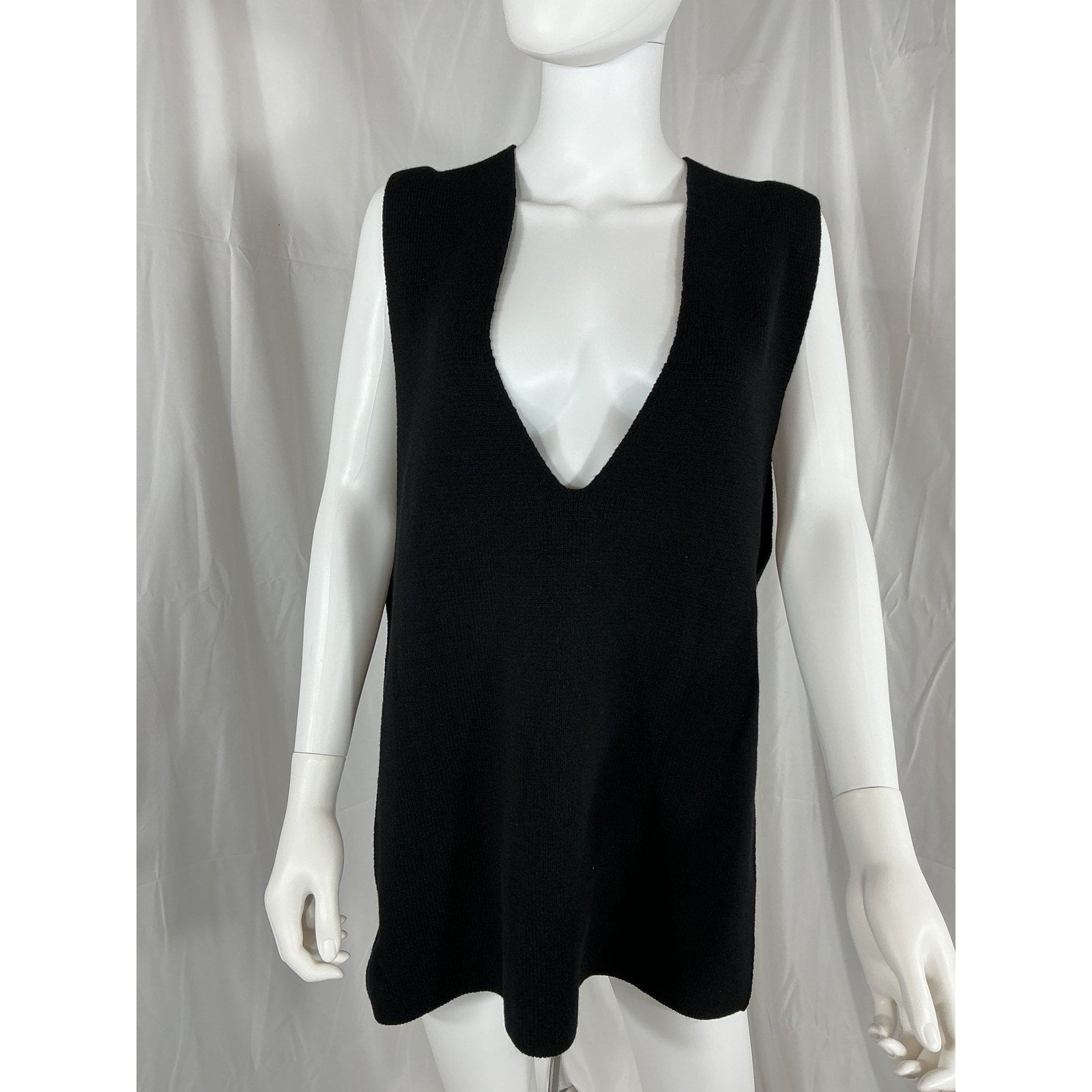 Rick Owens V-Neck Black Tank Top Size OS - NWT