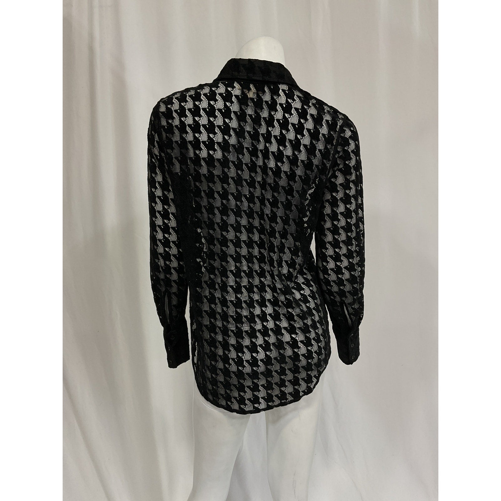 L'Agence 'Hailey' Black Tall Cuff Shirt Size XS