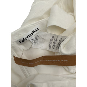 Reformation Linen White Elana Mini Dress Size 6