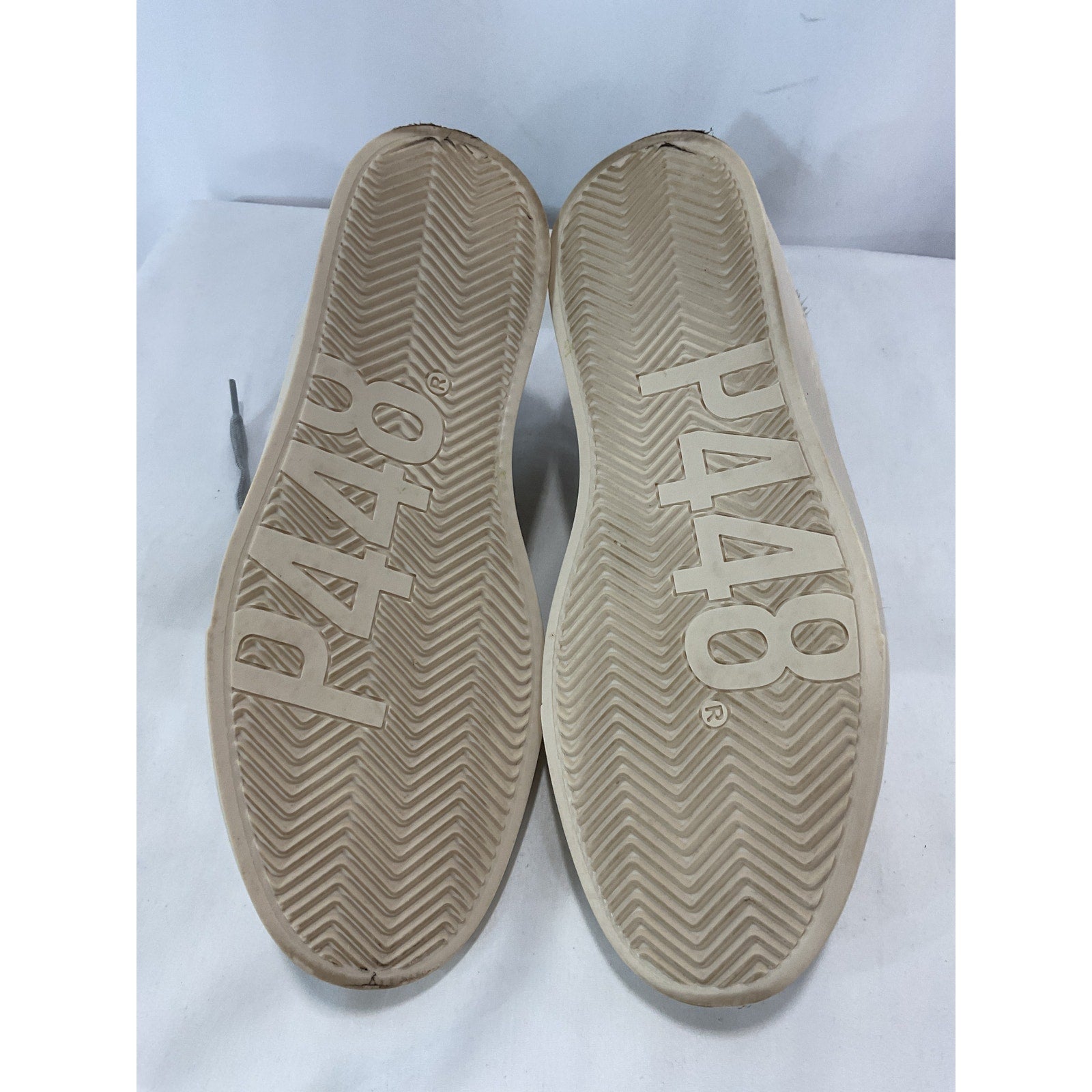 P448 'Bali' White Leather With Leopard Print Sneaker Size 9