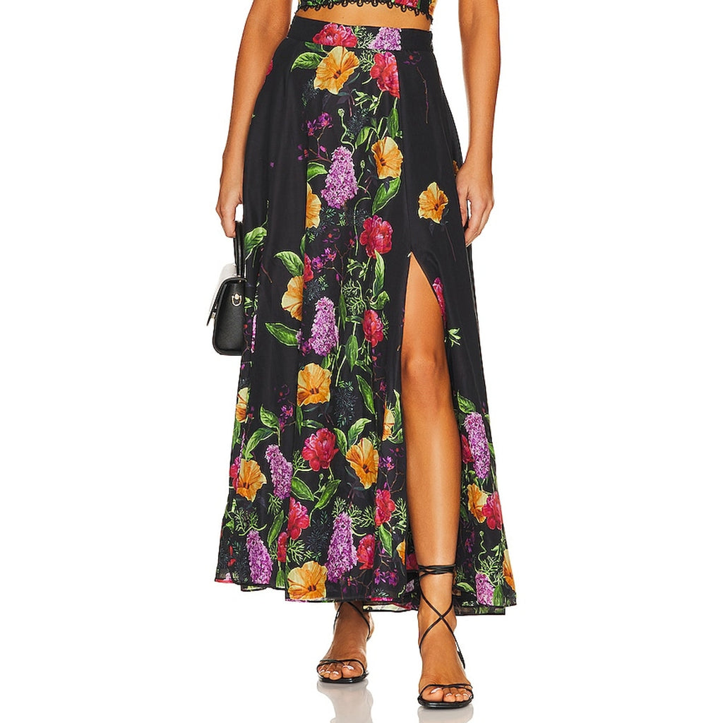 Charo Ruiz 'Tana' Black Long Voile Skirt Size S