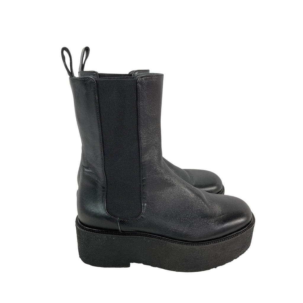 Staud 'Palamino' Black Leather Platform Leather Boots Size 8