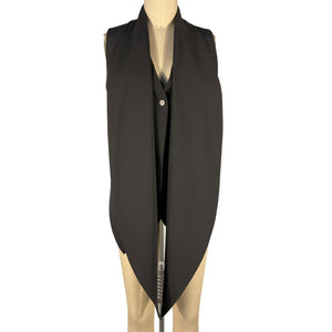 Ferragamo Draped Black Scarf Front Vest Size 38 IT / US 2