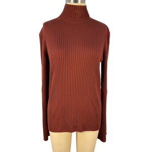 Chloé Ribbed Brick Turtleneck Sweater Size XL
