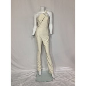 Michael Costello 'Essex' White One Shoulder Jumpsuit Size S