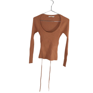 Simkhai Ribbed Orange Jayline Top Size S