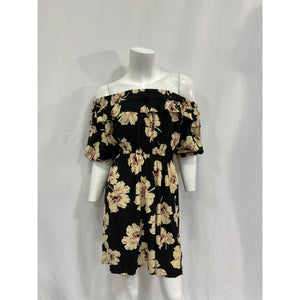Ba&Sh 'Kiara' Black Viscose Floral Print Mini Dress Size XS