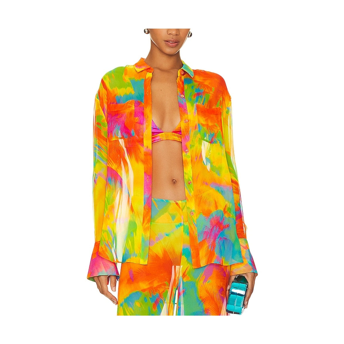 Ser.O.Ya 'Willow' Yellow Silk Blouse Size M