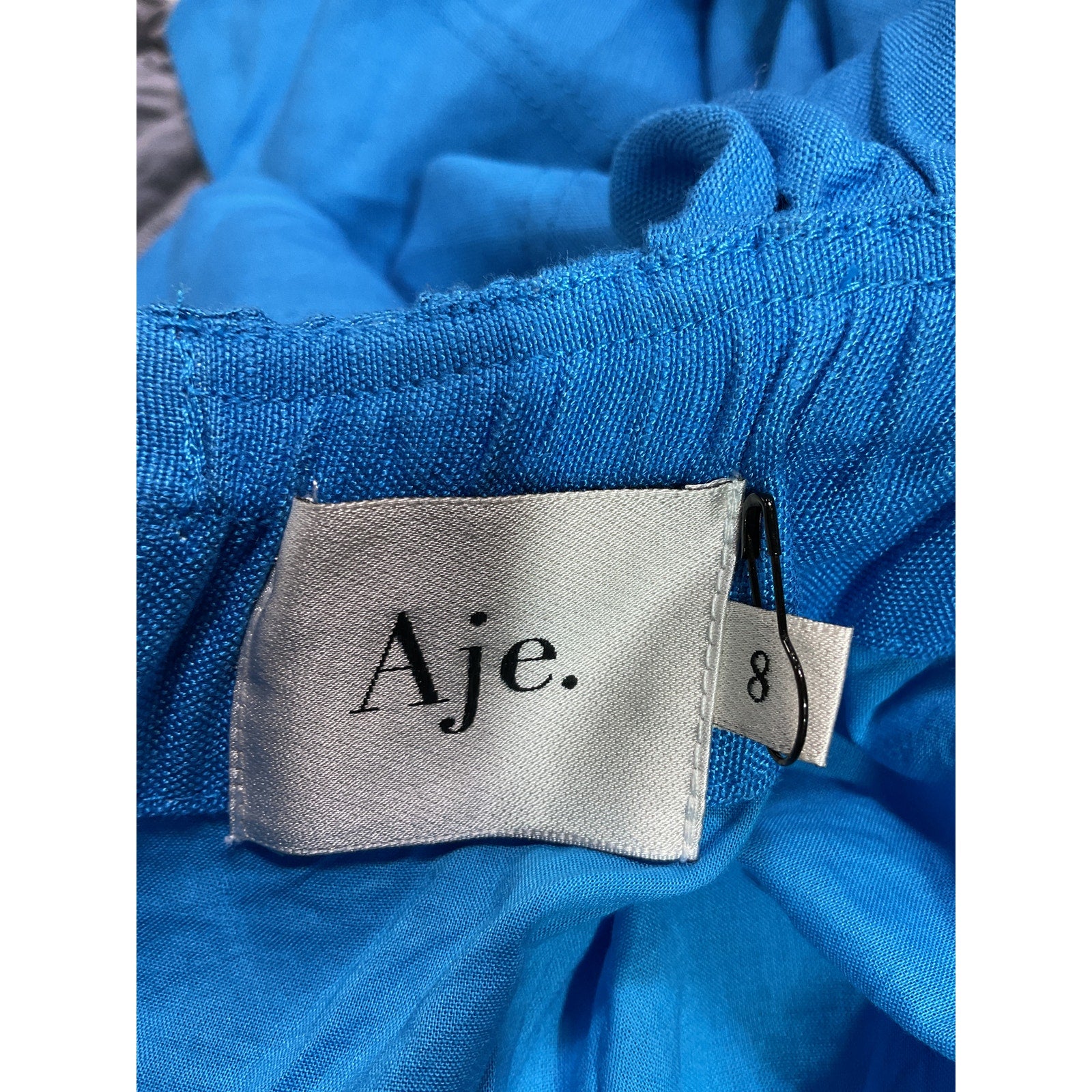 Aje 'Clara' Blue Tie Back Square Neck Mini Dress Size 8